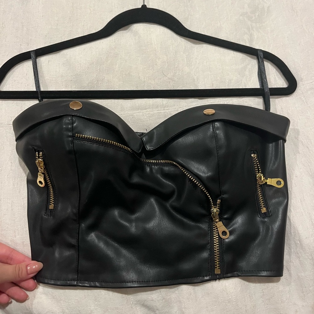 NEVER WORN: Revolve leather top